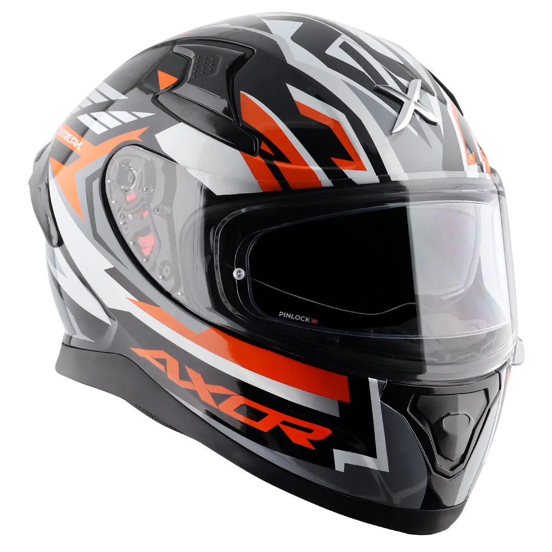 AXOR Apex Streak Black Orange Full Face Helmet