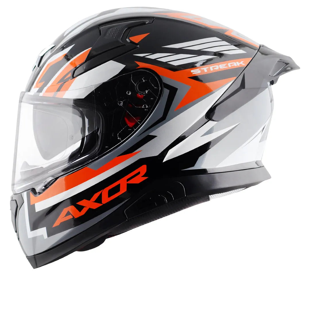 AXOR Apex Streak Black Orange Full Face Helmet