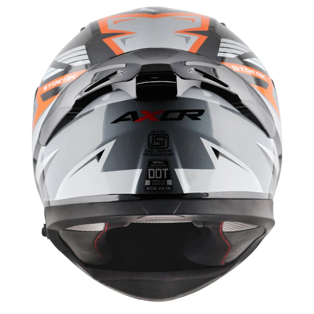 AXOR Apex Streak Black Orange Full Face Helmet