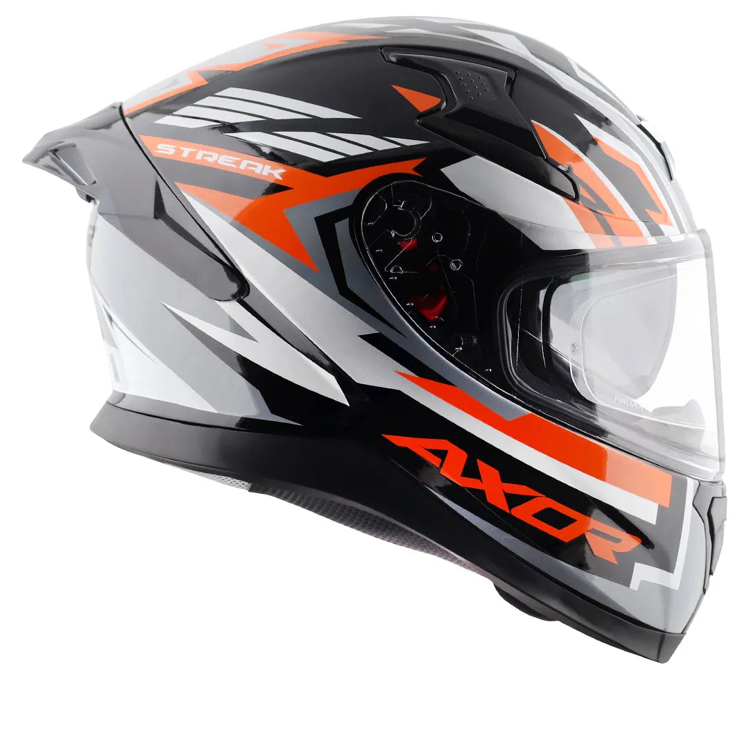 AXOR Apex Streak Black Orange Full Face Helmet