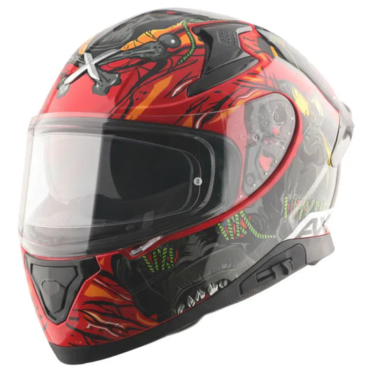 Axor Apex Ascetic Red Gray Full Face Helmet
