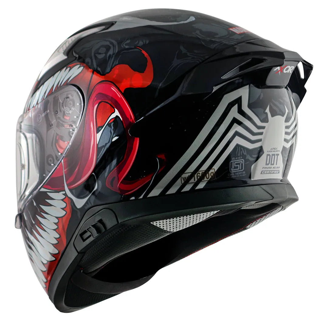 AXOR Apex Marvel Venom Black Red Full Face Helmet
