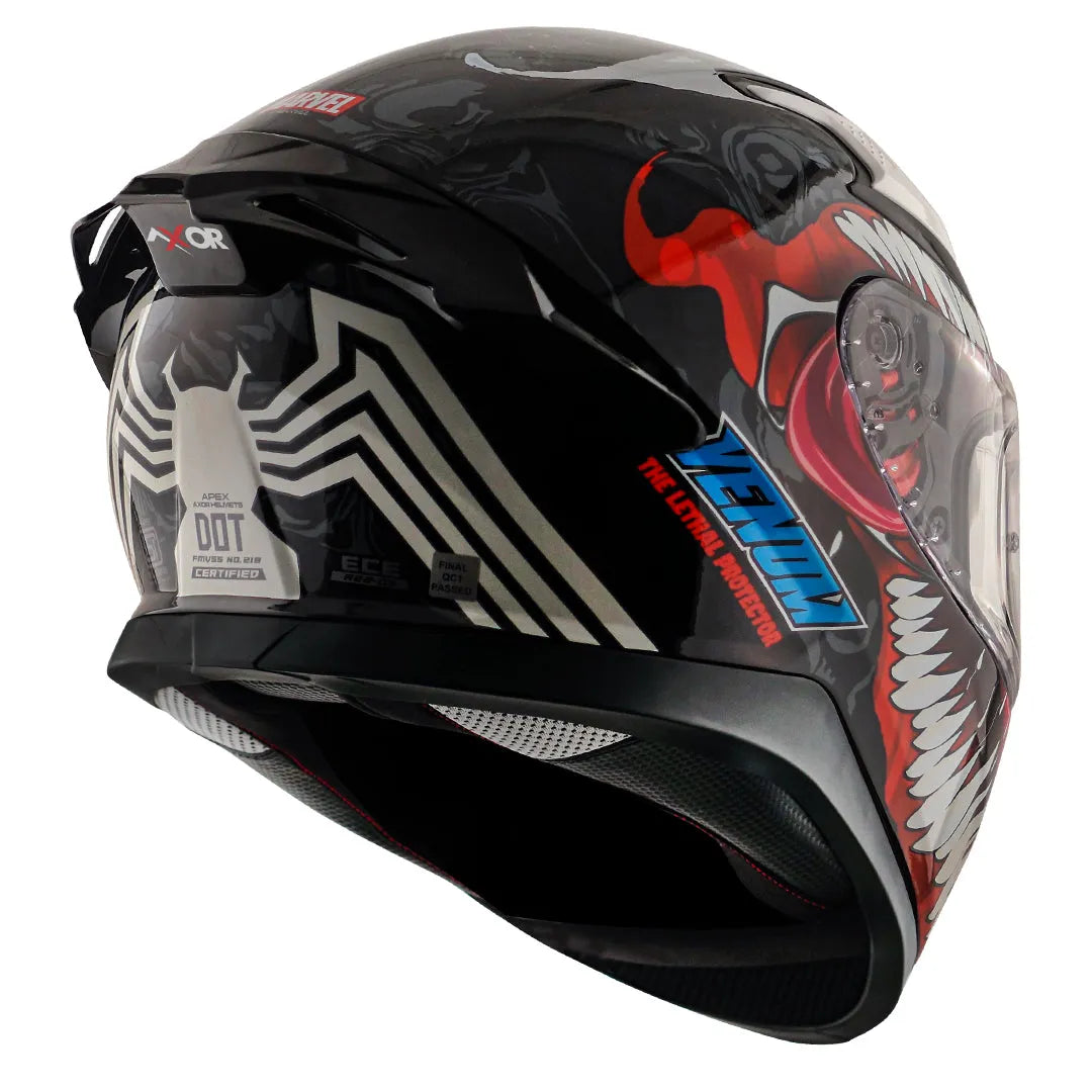 AXOR Apex Marvel Venom Black Red Full Face Helmet