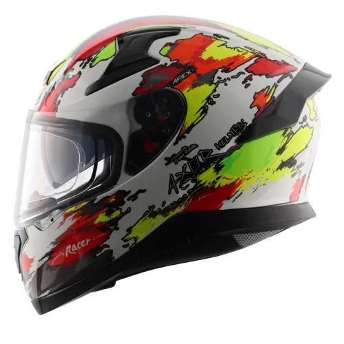 AXOR Apex Racer White Neon Yellow Full Face Helmet