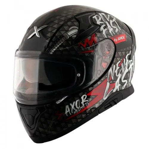 AXOR Apex Ridefast Black Red Full Face Helmet
