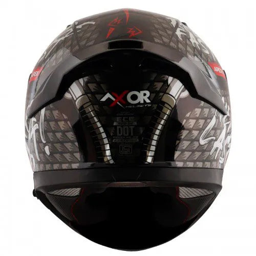 AXOR Apex Ridefast Black Red Full Face Helmet