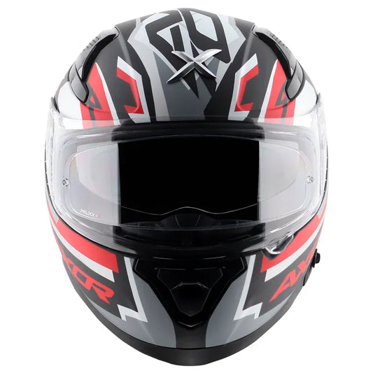 AXOR Apex Streak Dull Black Red Full Face Helmet