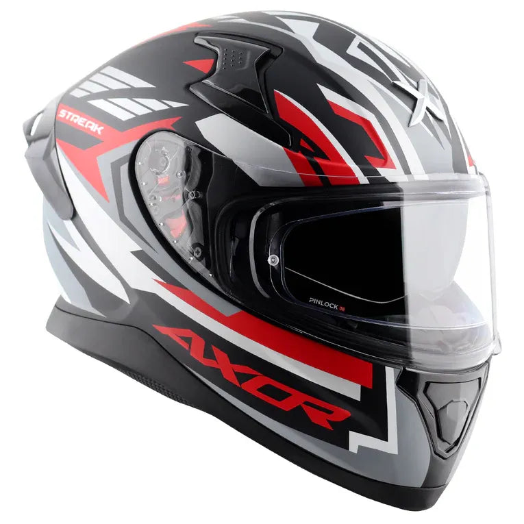 AXOR Apex Streak Dull Black Red Full Face Helmet