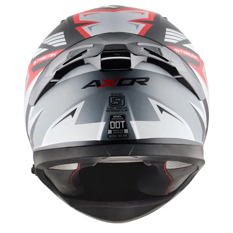 AXOR Apex Streak Dull Black Red Full Face Helmet