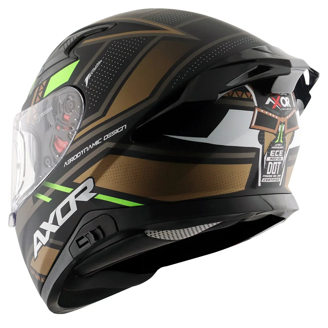 AXOR Apex Tikki Black Gold Full Face Helmet