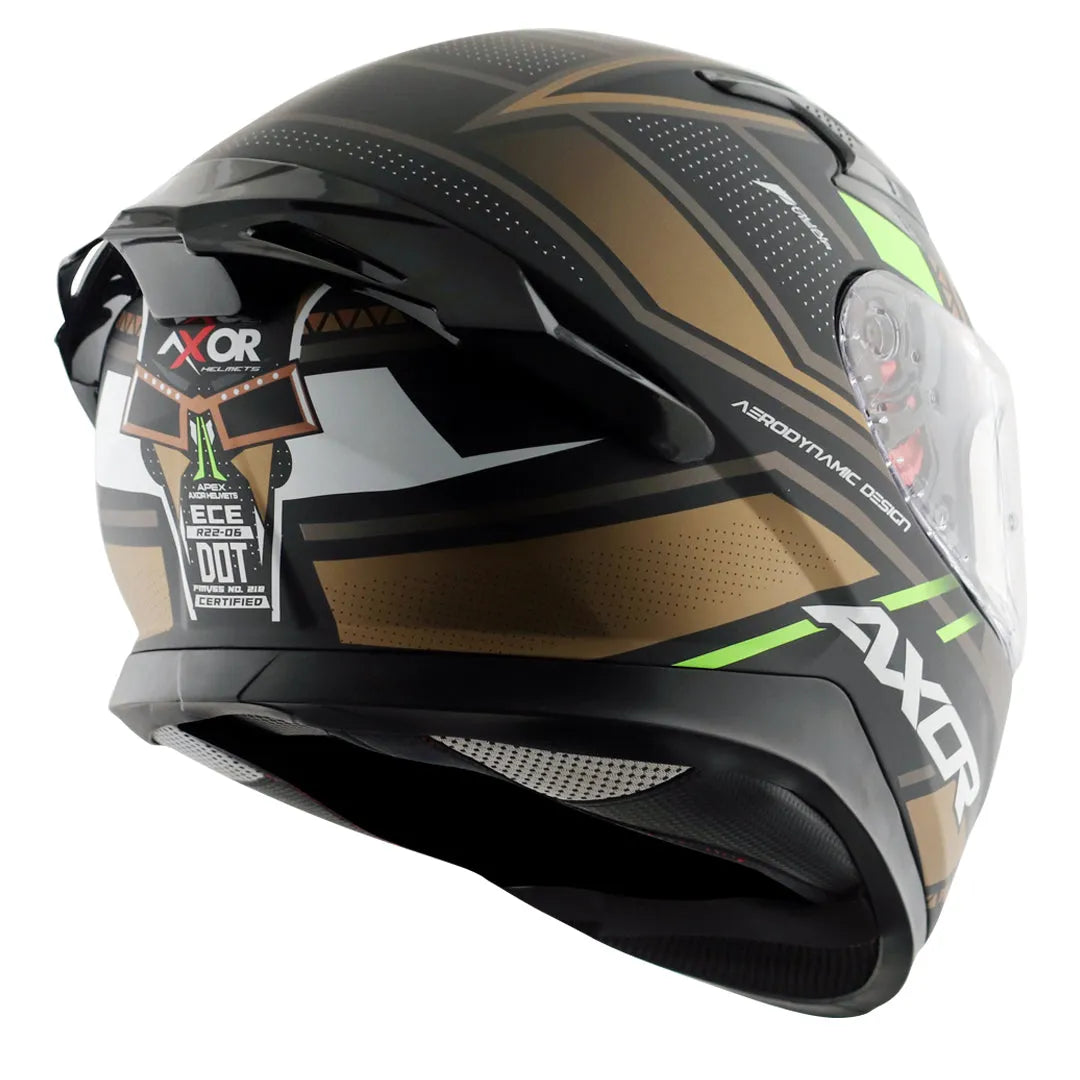 AXOR Apex Tikki Black Gold Full Face Helmet