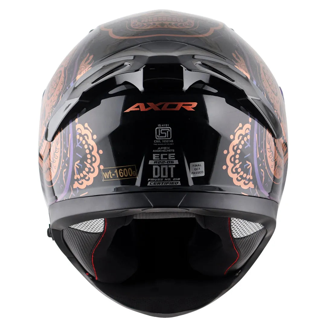 AXOR Apex Trance 2 0 Black Gold Full Face Helmet
