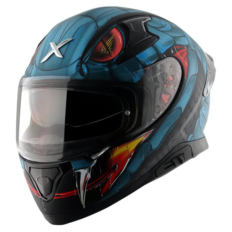 AXOR Apex Venomous Dull Black M Blue Ff Full Face Helmet