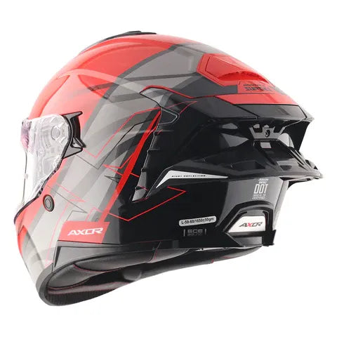 Axor Brutale Surges Red Grey Full Face Helmet