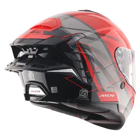 Axor Brutale Surges Red Grey Full Face Helmet