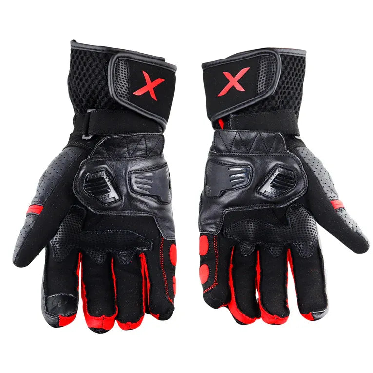 Axor Gator Black Red Gloves Riding Gears