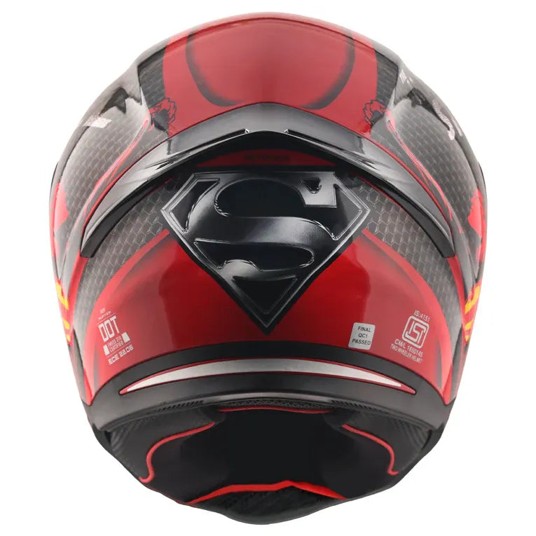 Axor Hunter Dc Superman Red Black Full face Helmet