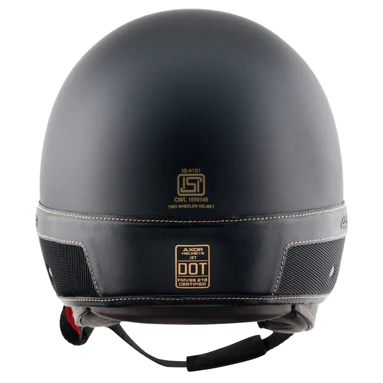 AXOR Retro Jet Alpha Dull Black Half Face Helmet