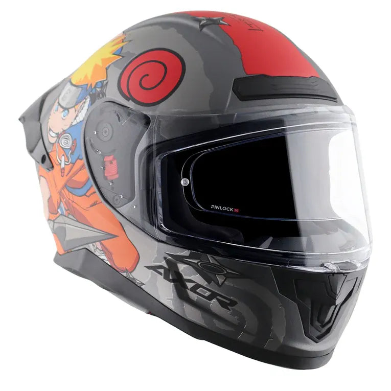 AXOR Saber Naruto Black Orange Full Face Helmet