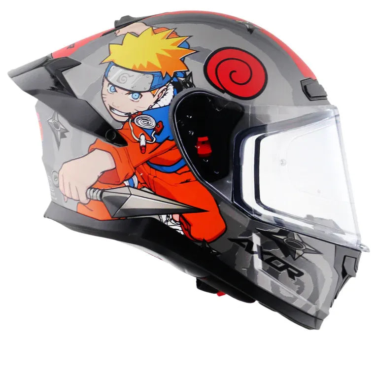 AXOR Saber Naruto Black Orange Full Face Helmet