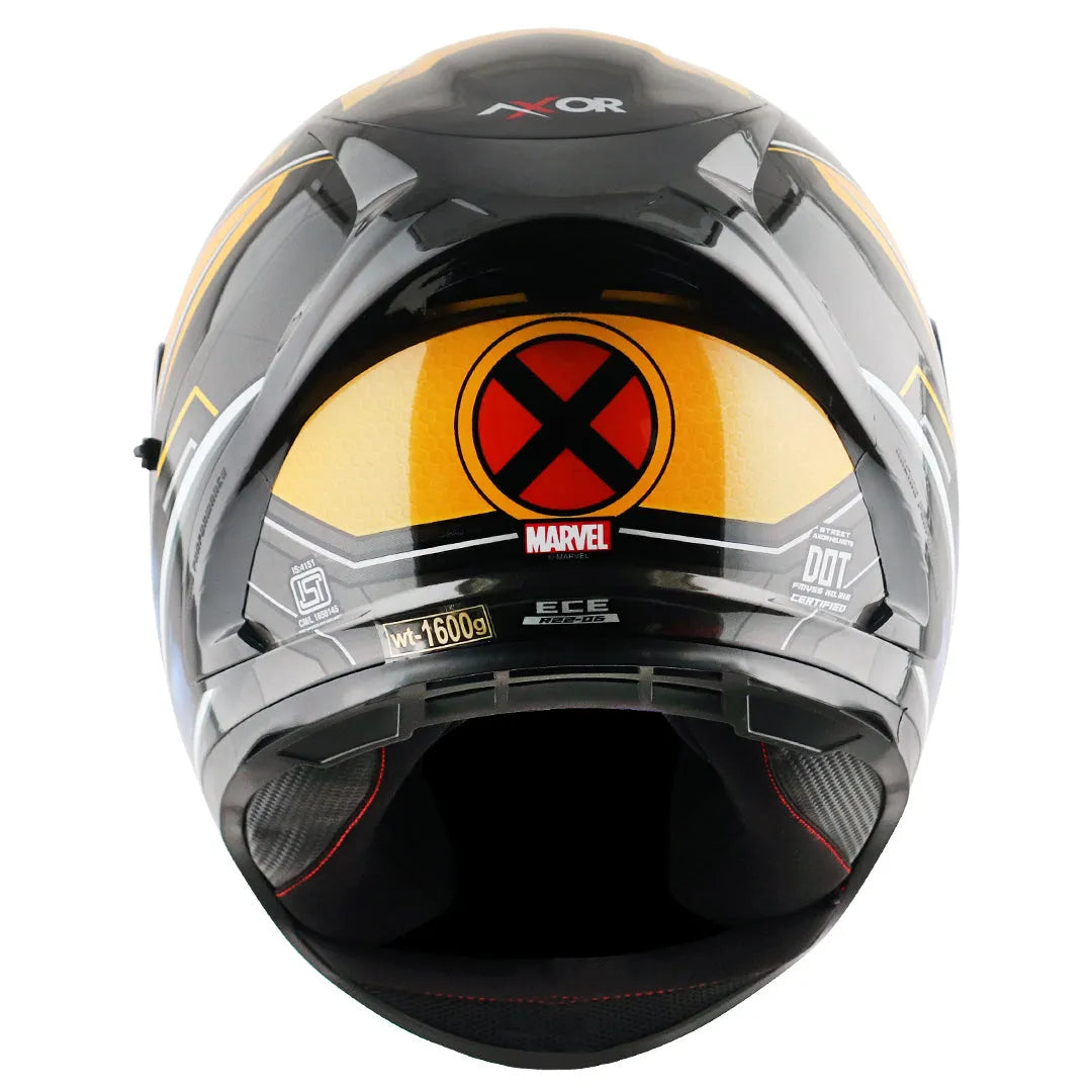 AXOR Street Marvel Wolverine Black Yellow Full Face Helmet