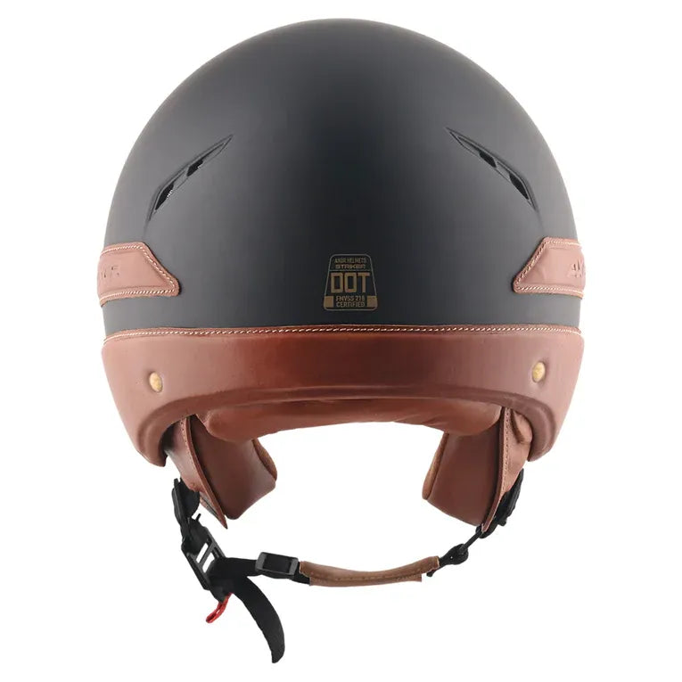 Axor Striker Icon Dull Black Brown Half Face Helmet