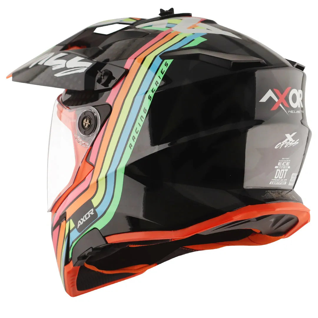 AXOR X Cross X2 Dual Visor Black Grey Off Road Helmet