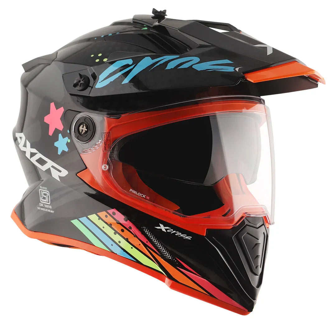 AXOR X Cross X2 Dual Visor Black Grey Off Road Helmet