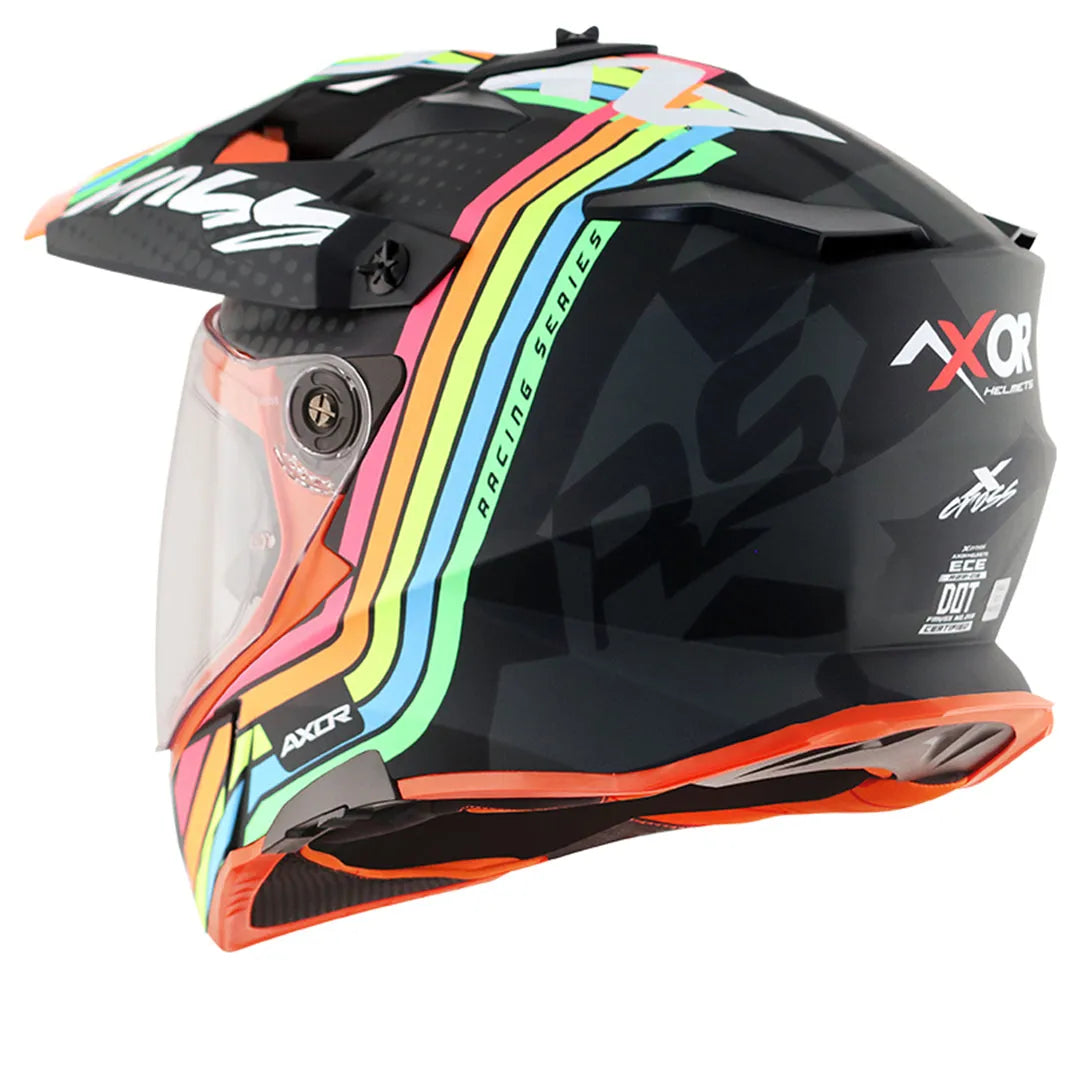 AXOR X Cross X2 Dual Visor Dull Black Grey Off Road Helmet