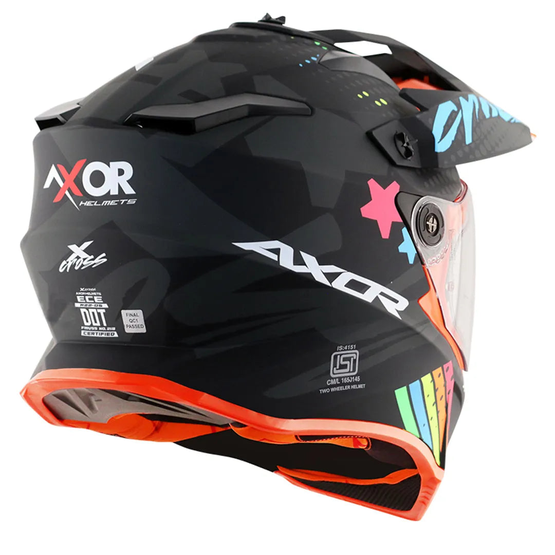 AXOR X Cross X2 Dual Visor Dull Black Grey Off Road Helmet