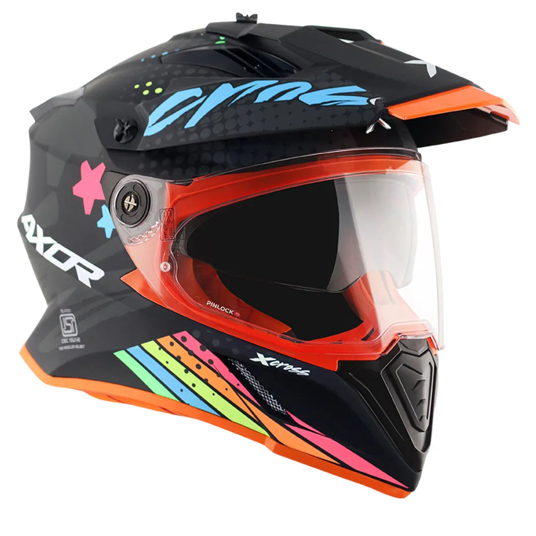 AXOR X Cross X2 Dual Visor Dull Black Grey Off Road Helmet