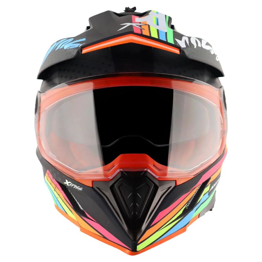 AXOR X Cross X2 Dual Visor Dull Black Grey Off Road Helmet