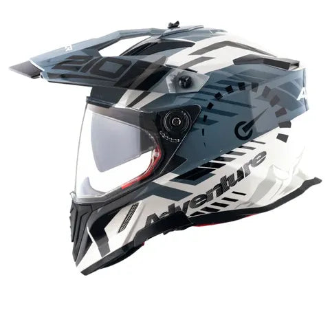 Axor XCross Dual Visor Speedometer White Grey Full Face Helmet