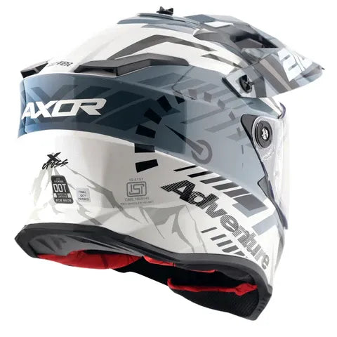 Axor XCross Dual Visor Speedometer White Grey Full Face Helmet