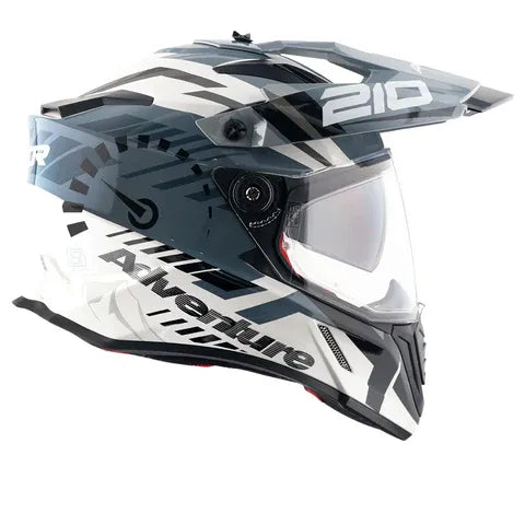 Axor XCross Dual Visor Speedometer White Grey Full Face Helmet