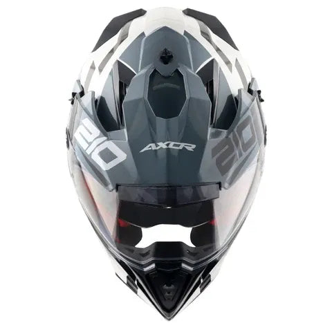 Axor XCross Dual Visor Speedometer White Grey Full Face Helmet