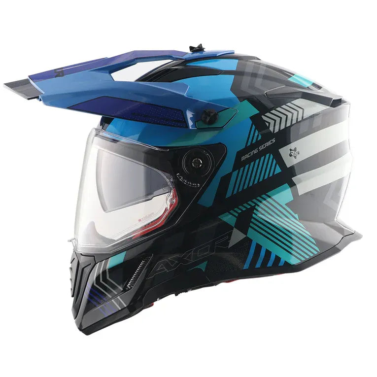 Axor Xcross Gambling Black Blue Off Road Helmet