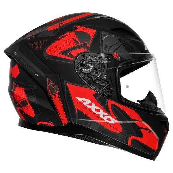 AXXIS 117D Seg Dot Arrows B15 Matt Flo Red Full Face Helmet