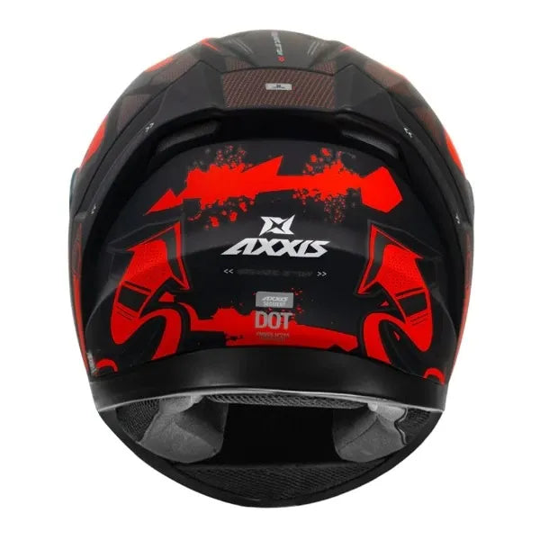 AXXIS 117D Seg Dot Arrows B15 Matt Flo Red Full Face Helmet