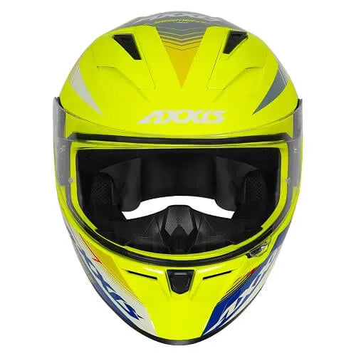 AXXIS 117D Seg Dot Crox D13 Gloss Flor Yellow Full Face Helmet