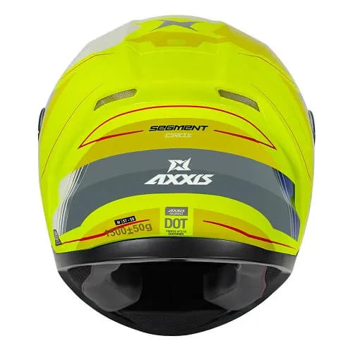 AXXIS 117D Seg Dot Crox D13 Gloss Flor Yellow Full Face Helmet