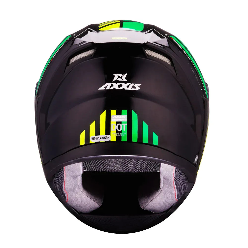 AXXIS 117D Seg Dot Giga B6 Gloss Fluo Green Full Face Helmet