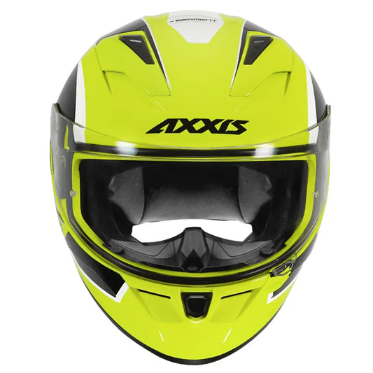 AXXIS 117D Seg Dot Sinner F3 Gloss Fluo Yellow Full Face Helmet