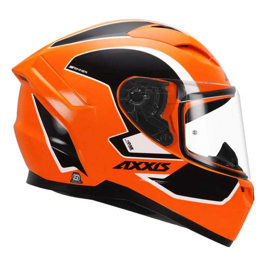 AXXIS 117D Seg Dot Sinner Gloss Fluo Orange Full Face Helmet
