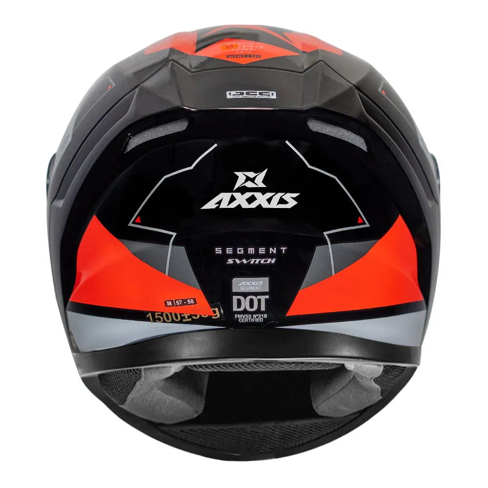 AXXIS 117D Seg Dot Switch B14 Gloss Fluo Orange Full Face Helmet