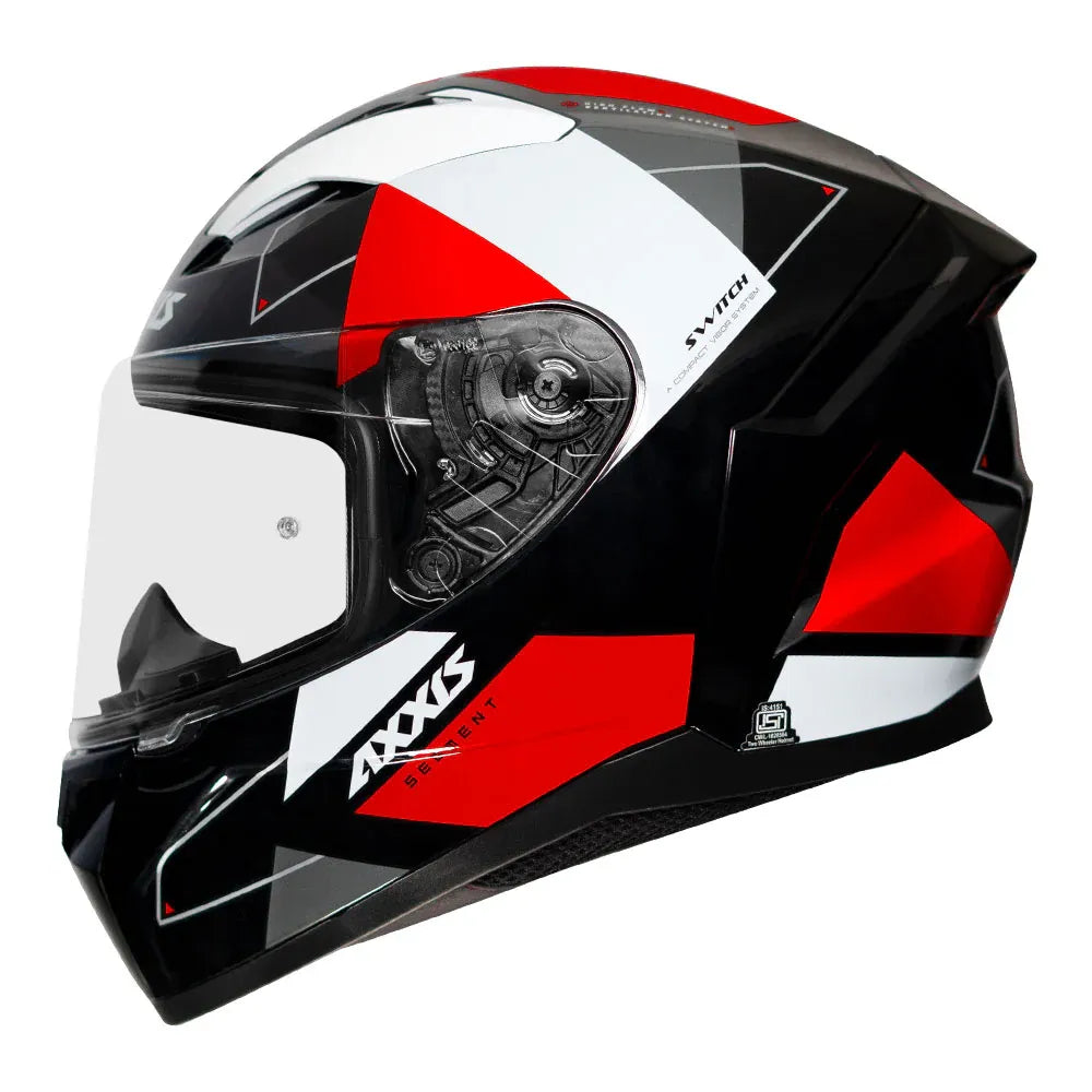 AXXIS 117D Seg Dot Switch B5 Gloss Red Full Face Helmet
