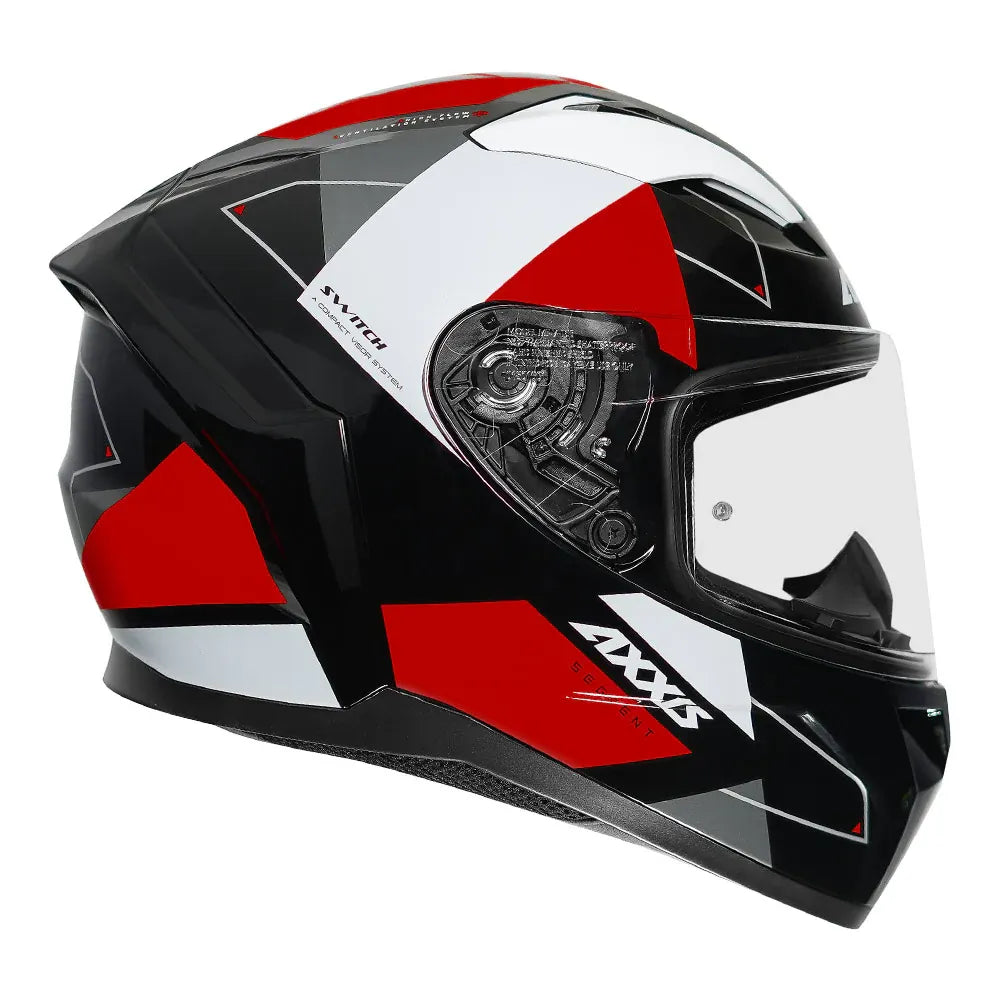 AXXIS 117D Seg Dot Switch B5 Gloss Red Full Face Helmet