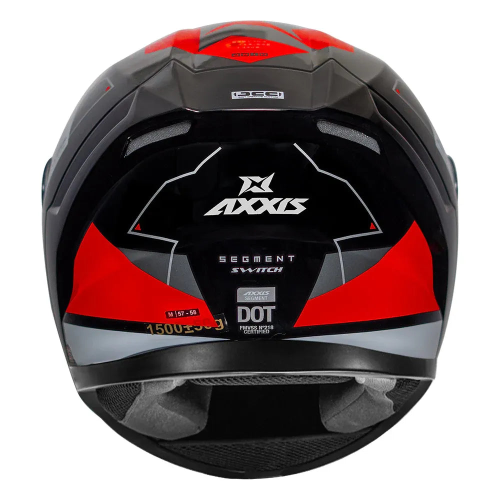AXXIS 117D Seg Dot Switch B5 Gloss Red Full Face Helmet