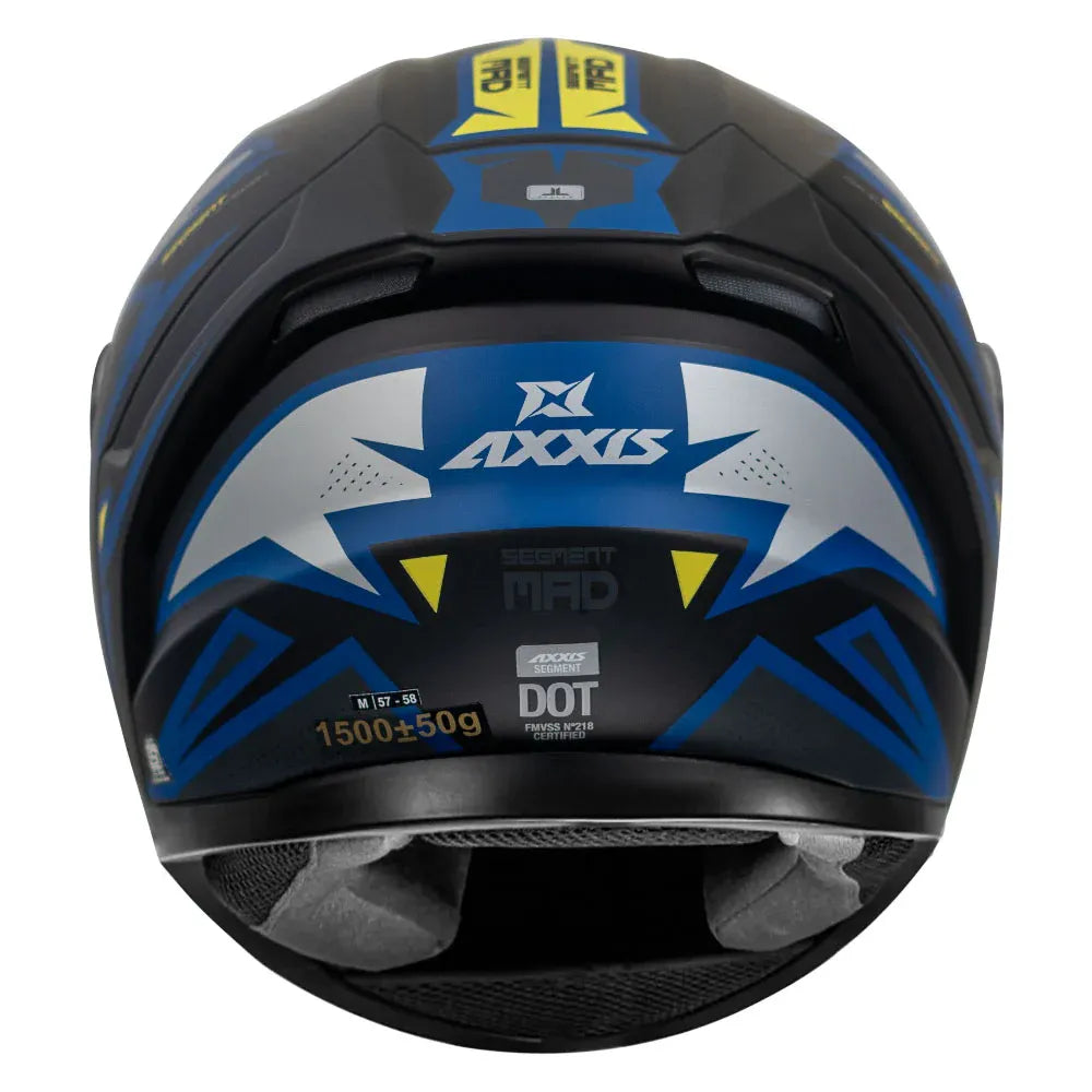 AXXIS Seg Dot Mad B2 Matt Grey Full Face Helmet