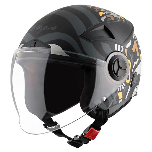 VEGA Blaze Dx Bz1 Dull Black Grey Half Face Helmet